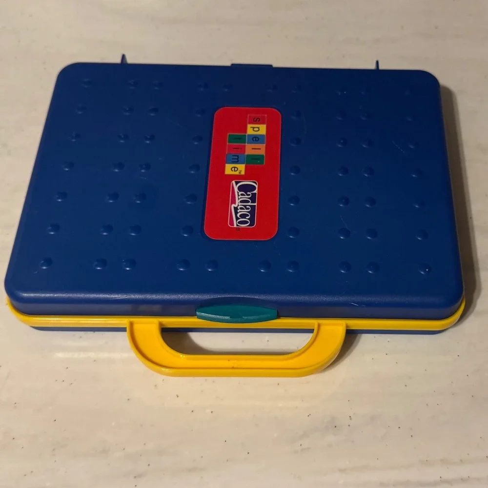 Cadaco Spell Time Vintage Educational Spelling Game Portable Case Alphabet Tiles